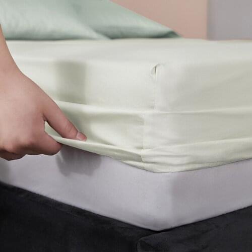 Solid Color 600TC Egyptian Cotton Fitted Sheet Mattress Cover with All-around Elastic Rubber Band Bed Sheet Bed Linens #s