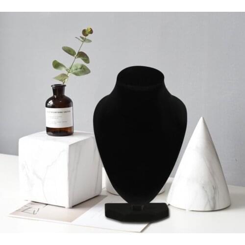 Black Velvet Necklace Pendant Jewelry Display Stand Holder Show Shelf Chain Earring Jewelry Bust Display Organozer Showcase Rack
