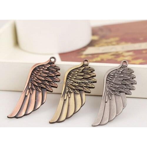 5pcs Large 67x22mm Vintage Bronze Gold Or Silver Eagle Wing Pendant Fit Bracelets Necklace DIY Metal Jewelry Making