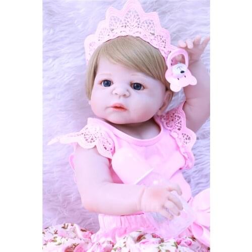 55cm Full Body Silicone Reborn Baby Doll Toy Like Real Newborn Girl Princess Toddler Babies bebe alive reborn