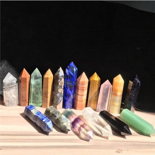Natural stones and crystals quartz obelisk wand piont reiki healing provide energy as for gift