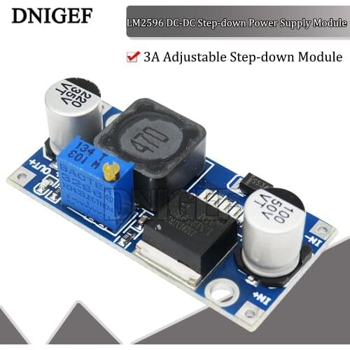 LM2596 DC-DC Step-down Power Supply Module 3A Adjustable Step-down Module LM2596S Voltage Regulator 24V 12V 5V 3V For Arduino