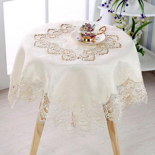 Luxury satin jacquard fabric table cloth oilproof lace table-cloth rectangle round table runner for home decor wedding party