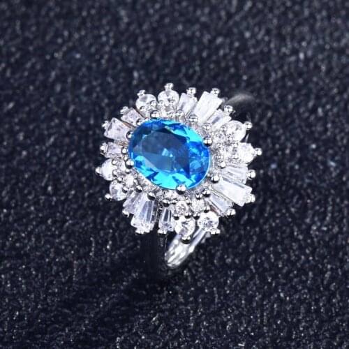 Luxury Female Ring With Shiny Crystal Zircon Europe America Exquisite Jewelry For Women Wedding Cocktail Party Anniversary Gift