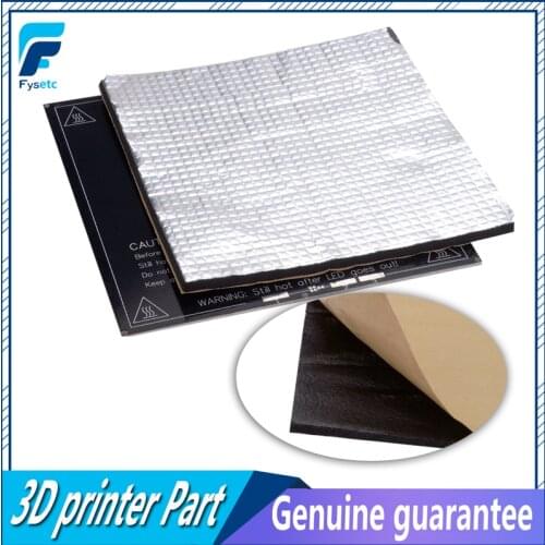 2pcs Foil Self-adhesive Insulation Cotton 200*200*10mm Heat Insulation Cotton 10mm Thickness 3D Printer Heating Bed Sticker