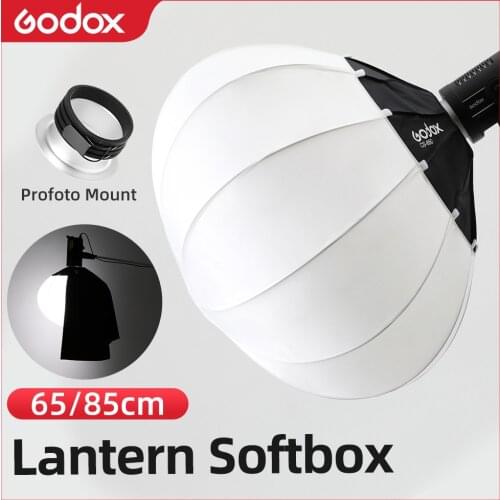 Godox 65cm or 85cm Lantern Foldable Quick-install Portable Round Shape Softbox Light + Skirt for Profoto Mount Studio Flash