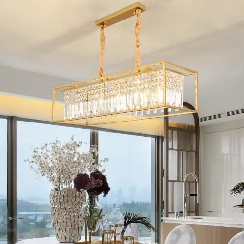 Modern Gold Metal Led Chandeliers Lighting Lustre Crystal Living Room Led Pendant Chandelier Light Bedroom Hanging Lamp Fixture