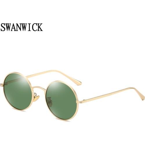 Swanwick polarized sunglasses women green gold round sunglasses men uv400 shades vintage vacation accessories unisex best seller
