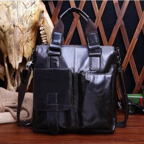Yesetn bag 111716 mens new fashion geniune leather business tote bag single shoulder bag