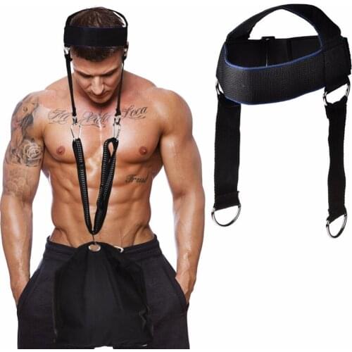 Head Neck Trainer Weight Lifting Belt Grip Wrist Wraps Strap Strengh Exercise Fitness Body Building Adjustable Head Gym Dumbbell