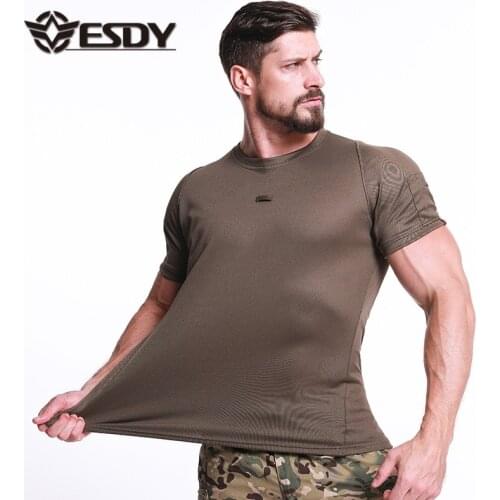 Esdy Outdoor Short Sleeve Acrylic Breathable Comfortable Quick Drying Hiking Camping Climbing Men Women Sports Training T-Shirt