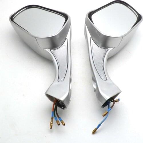 1 Pair Motorcycle Silver 8mm thread Rearview Mirror With For GY6 Moped Scooter 50cc to 250cc Part With Signal Marker