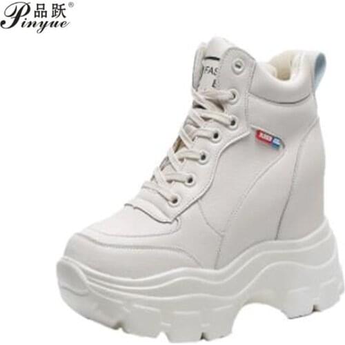 Thick Sole Trainers Woman High Platform Boots New Breathable Women Height Increasing Boots