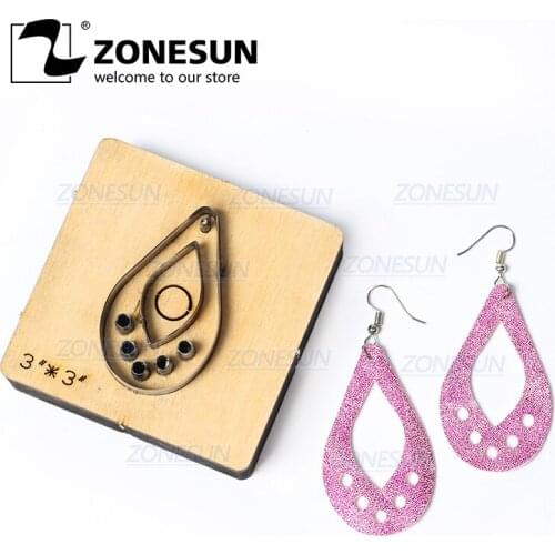 ZONESUN T1 DIY Custom Cutter Leather Earring Cutting Die Leather Cut Out Earring For Steel Rule Die Cutting Machine Press Tools