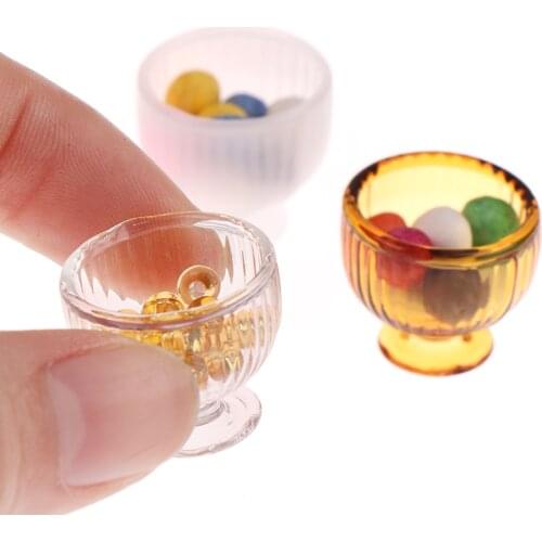 1:12 Dollhouse Miniature Glass Bottle Candy Jar Jelly Cup Desserts Drink Cup Toy For Dollhouse Decals New