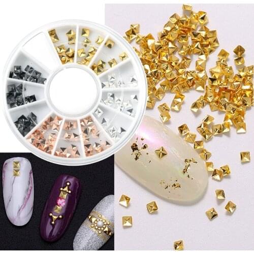 1 Box Mixed Color Nail Art Rhinestone Shiny Crystal Diamond Nail Glitter Beads 3D Nail Art Decorations Nail Accessories In Wheel