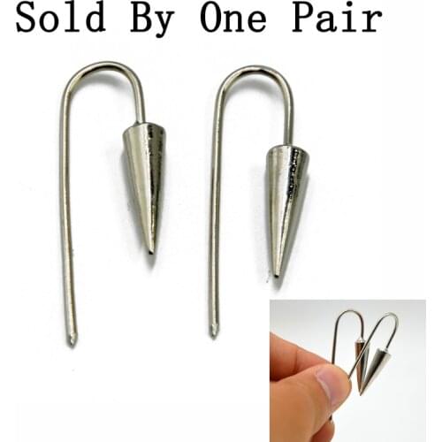 1 Pair Brass Pyramid Hook Design Ear Hanger Earring Ear Piercing Weights Piercing Jewelry