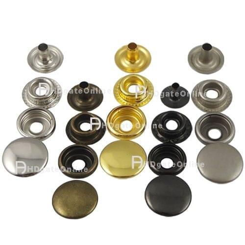 100 sets Leather craft Rapid Rivet Button METAL Snaps Fasteners 15mm 5/8'' 4 color Choice