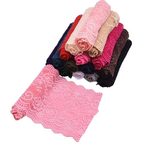 15cm width Colored Nylon Lace Flower Fabric DIY Embroidered Lace Roll Handmade Sewing Wedding Home Party Packaging Ribbons Craft
