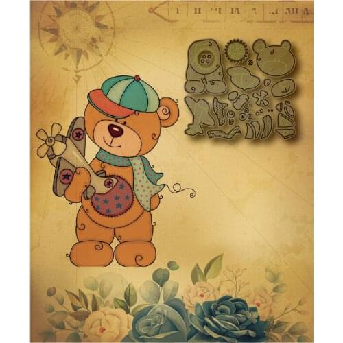 2021 new big bear metal cutting mold airplane, scarf, animal template DIY clip mold popular DIV childrens decorative stamp