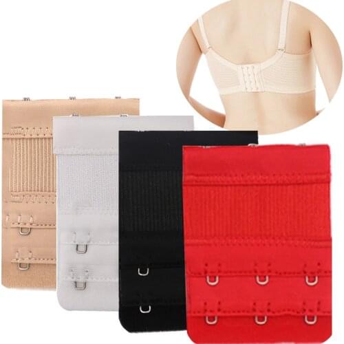3Pcs 2/3/4 Hooks Nylon Elastic Adjustable Bra Extender Replacement Back Bra Extension Strap Extender for Womens Bra Accessories