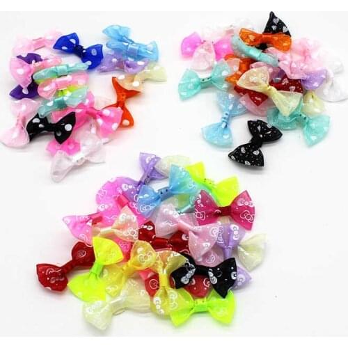 40pcs Mixed Baby Satin Ribbon Organza Dot Bowknot Applique DIY Craft Wedding Bow Tie Scrapbooking Decoration for Craft Supplies