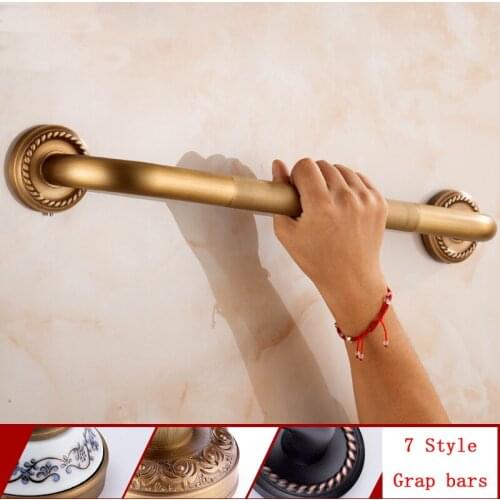 7 Types European antique grab bars bathtub, Copper towel bars or grab bars for toilet, Bathroom vintage grab bars black/white