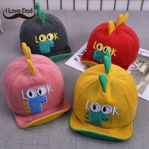 Autumn Winter New Baby Hat Cartoon Dinosaur Kids Children Baseball Cap Warm Baby Boy Girl Hats Peaked Cap