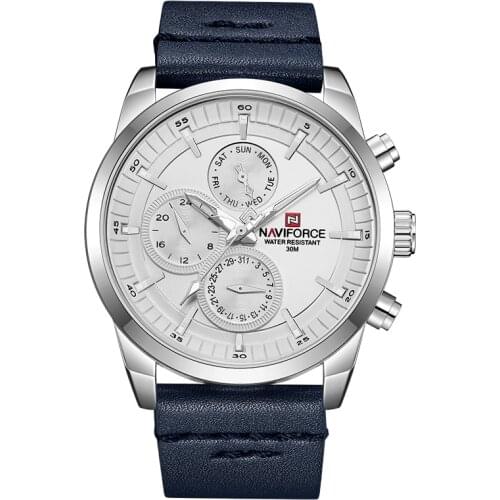 NAVIFORCE Luxury Men Watch Sport Waterproof Wristwatch Military Army Fashion Leather Band Quartz Male Clock Relogio Masculino