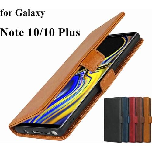Leather case for Samsung Galaxy Note 10 Plus Note10 Flip case card holder Holster Magnetic Buckle Cover Case Wallet Case