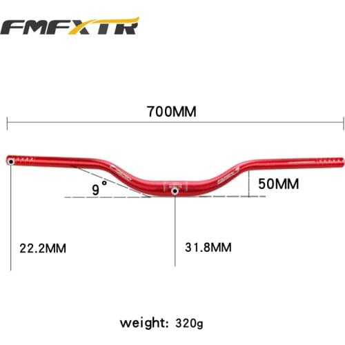 FMFXTR Bicycle Handlebar 700mm 31.8mm XM MTB DH downhill Racing Mountain Bike Handlebar Riser bar Riser Handle Bar 9 degree
