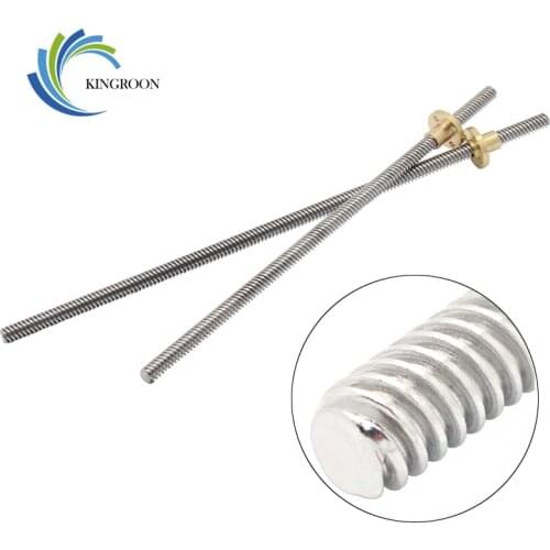 KingRoon Lead Screw Lead 8mm 100mm 150mm 250mm 350mm 400mm 500mm 3D Printers Parts 8mm Trapezoidal Screws Copper Nuts Leadscrew