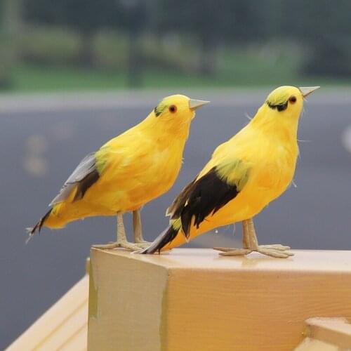 4pcs Artificial Bird Feather Foam Cute Simulation Bird Home Decor Table Bookshell Ornament Craft Standing Birds Yard Figurine