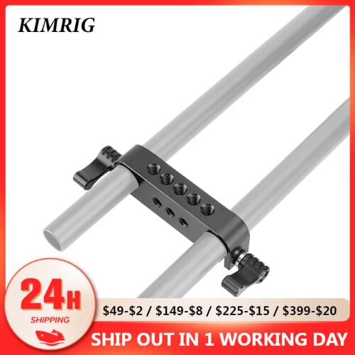 KIMRIG Dual Rod Clamp 15mm Railblock With 1/4 Thread Holes For DSLR 15mm Rail Rig Rod Support System Photo Studio Accessory