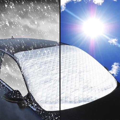 Car Windshield Cover Frost Ice Shield Snow Dust Protector UV Sun Shade Protection Silver For RV Camper Truck SUV Van Lorry