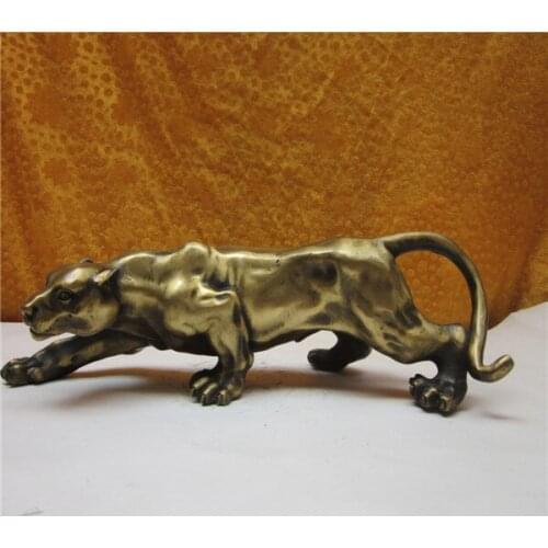 A leopard leopard cheetah copper leopard head ornaments Zhaocai office decorations Home Furnishing houseroom Art Statue