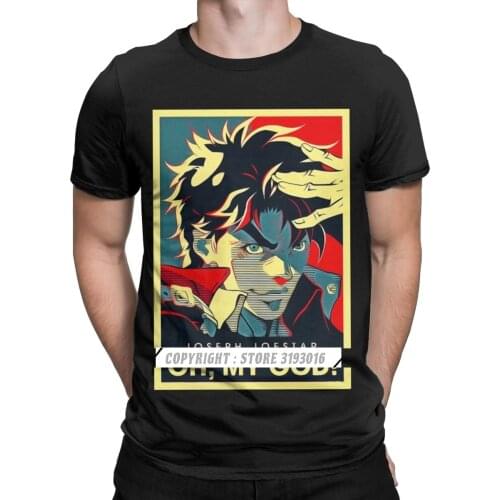 Geek Printed Tee Shirt for Men Joseph Oh My God T Shirts Jojos Bizarre Adventure Manga Funny Tops T Shirt Pure Cotton Fabric