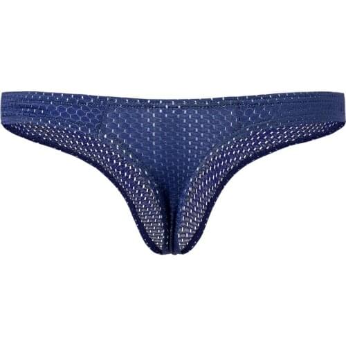 Men Mesh Comfortable Tight Men Underwear G-Strings Thongs Jockstrap Breathable Mesh Jock Strap Homme Slip Erotic String Homens