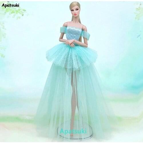 Mint Green Multi-layer Wedding Dresses For Barbie Outfits Clothes Fashion Doll Dress 1/6 BJD Dolls Accessories Kid Toys DIY