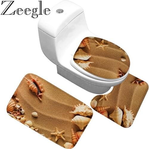 Microfiber Bathroom Carpet Set Toilet Seat Cover Set Absorbent Non-Slip Bathroom Rug Bath Mat Set Flannel Toilet Floor Mats