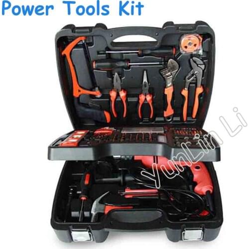 138pcs Three Layers Home Electric Drill Combination Multi-Function Power Tools Kit DIY Tools Electric Impact Drill Set