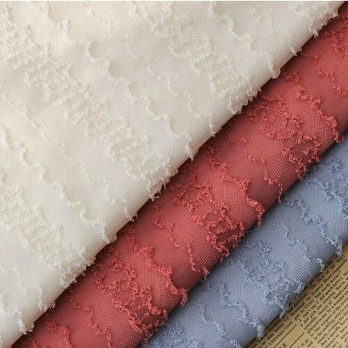 New Wave Tassel Stripe Cut Jacquard Chiffon Fabric For Spring And Summer Womens Dress Designer Fabric