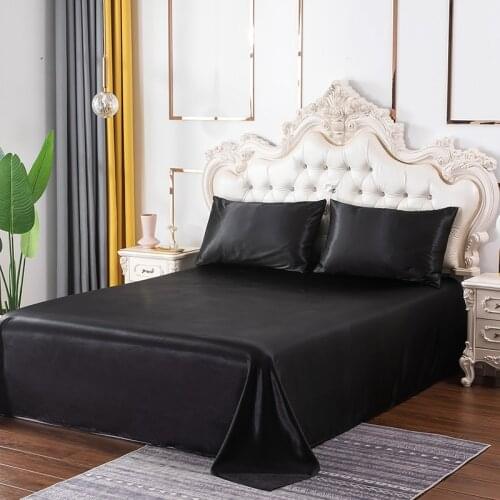 Solid Color Flat Bed Sheet 5 Sizes Cozy Smooth Bed Sheet Home Bed Mattress Protective Cover Coverlet Bedclothes