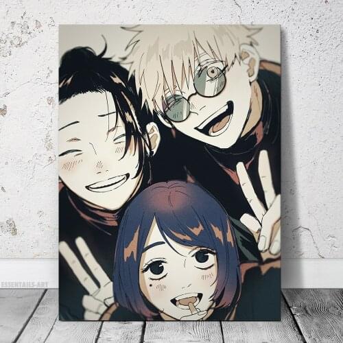 Satoru Gojo Suguru Geto and Shoko Ieiri Jujutsu Kaisen Anime Manga Poster Decoration Print Wall Art Canvas Home Decor Painting