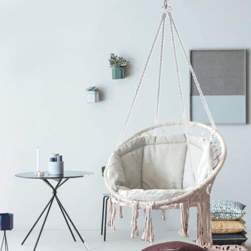 Macrame Linen Cotton Cushion Sofa Pads with Tassels for Hanging Hammock Chair Swing Seat Pads Living Meditation Yoga Cushions