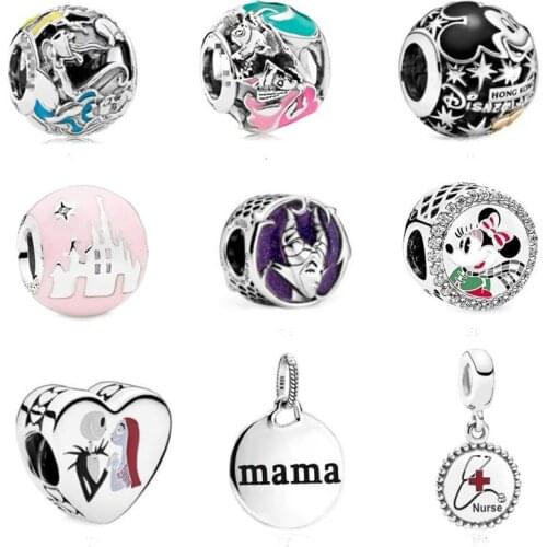 Mama Pendant Charm 100% Real 925 Sterling Silver Mum Dangle Charms Fit Necklace/ Bracelet Diy Jewelry