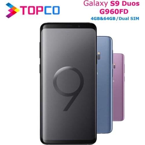 Samsung Galaxy S9 Duos G960FD Unlocked Mobile Phone Dual SIM 4G LTE NFC Exynos 9810 Octa Core 5.8" 12MP&8MP RAM 4GB ROM 64GB