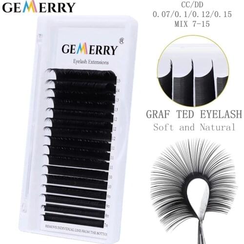 GEMERRY Individual Eyelashes Extension CC/DD Natural Soft Faux Mink False Eyelash Eye Makeup Supplies HandMade Artificial Lashes