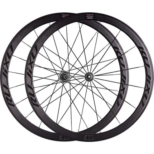 RUJIXU Super Loud Sound 700C 30mm 40mm Front Wheel 16 Hole Rear Wheel 21 Hole Straight Flat Spoke Road Bike Wheel Rim Brake
