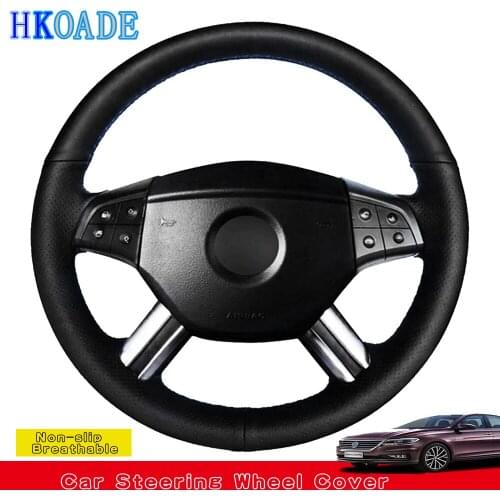 DIY Car Steering Wheel Cover For Mercedes Benz W164 M-Class ML350 ML500 X164 GL-Class GL4 Black Artificial Leather